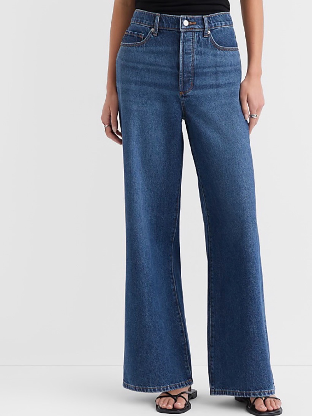 LOFT Rivete Petite High Rise Relaxed Wide Leg Jeans SIZE 27P